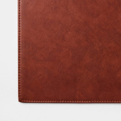  Faux Leather Desk Mat Brown - Threshold™: Desk Pad Protector, Polyurethane, 18"x26"