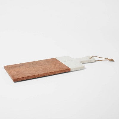  20" X 8" Marble And Wood Serving Board - Threshold™