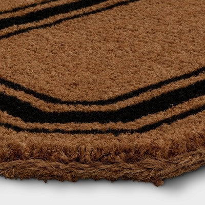  1'6"x2'6" Octagon Frame Coir Doormat Black - Threshold™ Designed With Studio McGee™