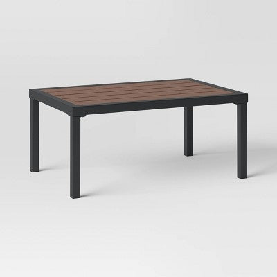  Bryant 2pc Faux Wood Patio Loveseat & Coffee Table - Gray/Natural - Threshold™
