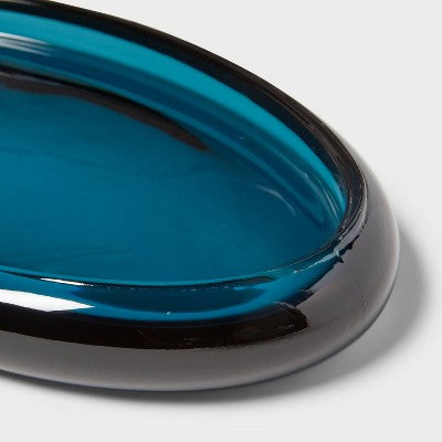  Colored Glass Bath Tray Blue - Threshold™