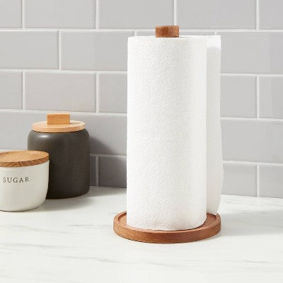  Wood Paper Towel Holder - Threshold™: Off-White Kitchen Napkin Holder, 12.25" Height, Spot Clean