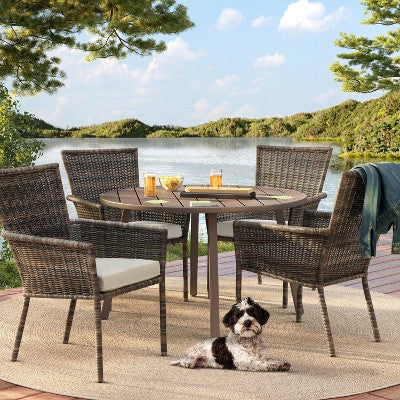  Monroe 2pk Patio Stack Dining Chairs - Tan - Threshold™