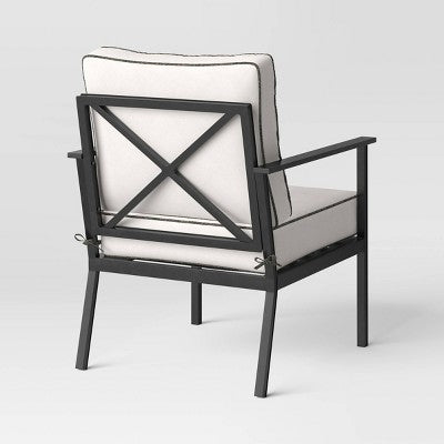  Searsburg Aluminum Deep Seating Outdoor Patio Chair, Club Chairs Black - Threshold™