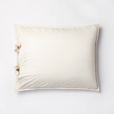  Lofty Cotton Slub Woodblock Print Floral Quilt Sham White/Mauve – Threshold™ Designed With Studio McGee