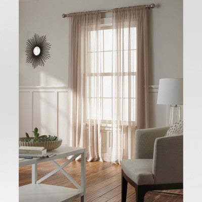  1pc 52"x84" Sheer Chiffon Curtain Panel White - Threshold™