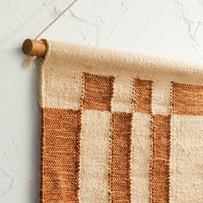  24" X 36" Hand Woven Jute/Polyester Wall Art With Wooden Dowel - Threshold™