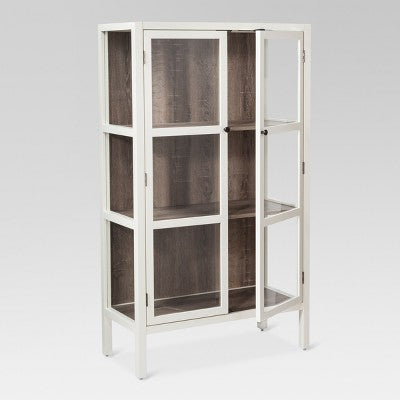  56.2" Hadley Library Cabinet With Glass Shell White - Threshold™