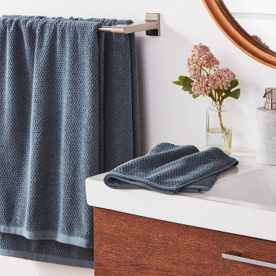  Luxe Textured Dot Towel Blue - Threshold™