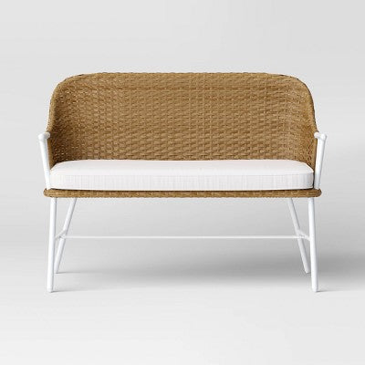  Lenwood Steel Outdoor Patio Garden Bench Brown - Threshold™ Designed With Studio McGee