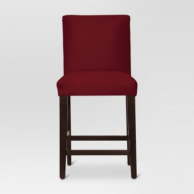  25" Velvet Parsons Counter Height Barstool Wood - Threshold™