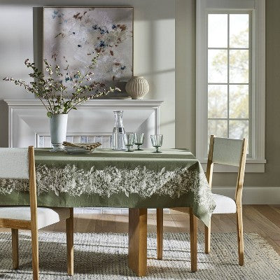  60"x84" Floral Tablecloth - Threshold™ Designed With Studio McGee: Modern Rectangle, Cotton, Botanical, Spring Decor