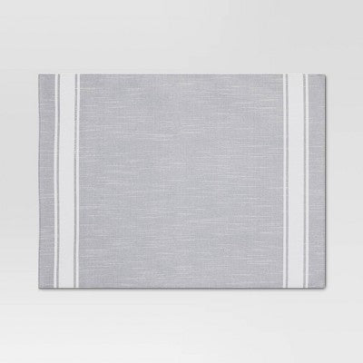  Cotton Striped Placemat Gray - Threshold™: Rectangle, 100% Cotton, OEKO-TEX Certified, 19"x14", Autumn Dining Decor