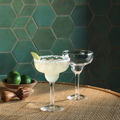  4pk Margarita Cocktail Glass Set - Threshold™: Clear Glass Drinkware, Dishwasher-Safe, 14.75oz Capacity, Service For 4