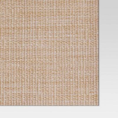 Textilene Woven Metallic Placemat Gold - Threshold™: Rectangle Vinyl Table Decor, Traditional Stripe Design, 19"x14"