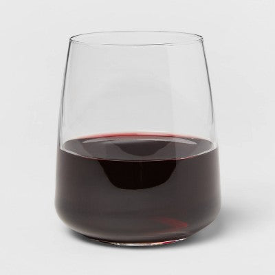  4pk Simsbury Stemless Wine Glasses - Threshold™: Clear Glass Cups, Dishwasher-Safe, BPA & Lead-Free, 12oz, Set Of 4