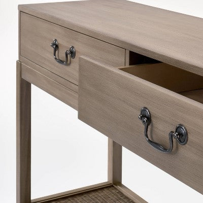  Brandeis Woven Console Table Brown - Threshold™ Designed With Studio McGee