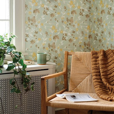  Floral Light Sage Green Wallpaper - Threshold™