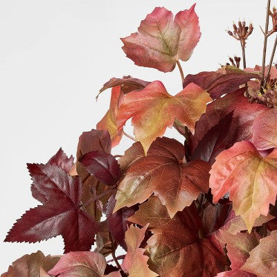  22" Mixed Fall Artificial Leaf Arrangement Red - Threshold™ Designed With Studio McGee