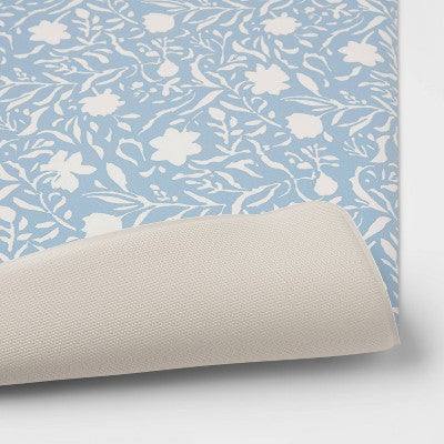  30" X 18" Floral Comfort Mat Blue - Threshold™