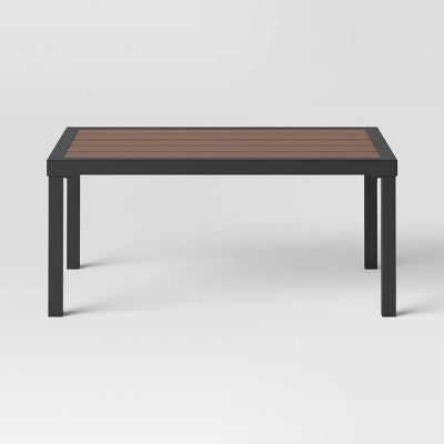  Bryant 2pc Faux Wood Patio Loveseat & Coffee Table - Gray/Natural - Threshold™