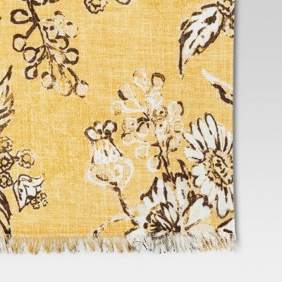  Cotton Flower Printed Fused Placemat Yellow - Threshold™