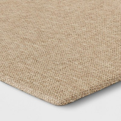  1'6"x2'6" Rectangle Indoor Floor Mat Tan - Threshold™: Basket Weave, Kitchen Comfort, Flat Pile, PVC Backing