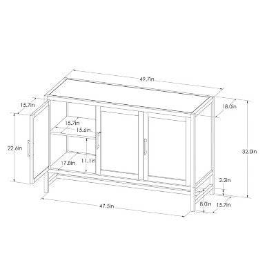  Warwick 3 Door Accent TV Stand For TVs Up To 59" - Threshold™