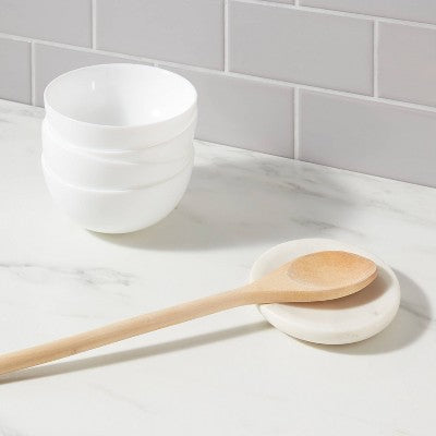  Marble Spoon Rest - Threshold™: Off-White Utensil Holder For Stove, Spot Clean, 4" Height