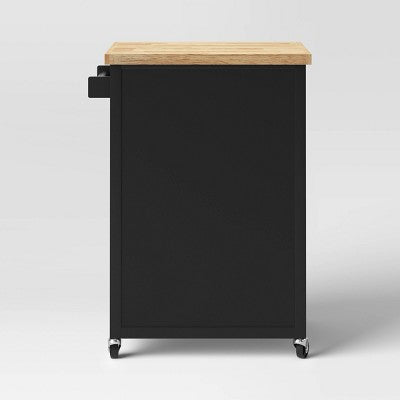  Windham Wood Top Kitchen Cart - Black - Threshold™