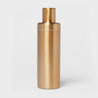  Metal Cocktail Shaker Gold - Threshold™: Stainless Steel, 25oz Capacity, Lacquered Finish, Barware Accessory