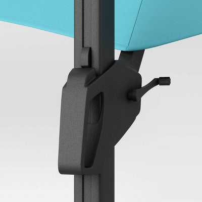  11'x11' Offset Patio Umbrella Turquoise - Black Pole - Threshold™