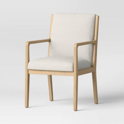  Esters Wood Arm Dining Chair Cream/Natural Wood - Threshold™