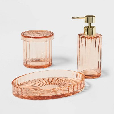  Colored Glass Bath Tray Pink - Threshold™
