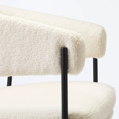  Rosemead Metal Frame And Rounded Back Faux Sherling Accent Chair Cream - Threshold™ Designed With Studio McGee