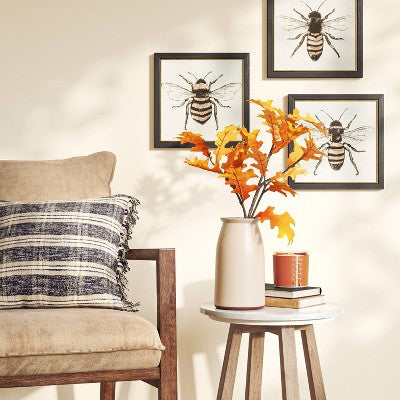  (3pk) 12" X 12" Bees Framed Wall Canvases - Threshold™