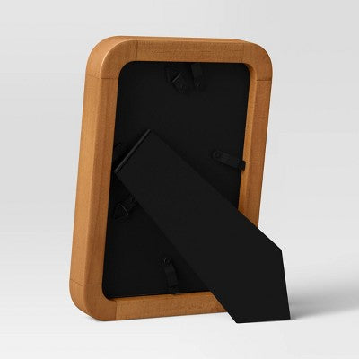  Rounded Corner Medium Wood Single Image Table Frame Brown - Threshold™