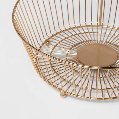  Delavan Collection Metal Wire Fruit Basket With Banana Hanger Gold - Threshold™: Iron Round Fruit Bowl & Banana Stand