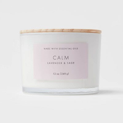  Wood Lidded Glass Wellness Calm Candle - Threshold™