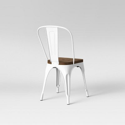  Set Of 2 Carlisle High Back Wood Seat Dining Chair Matte White - Threshold™