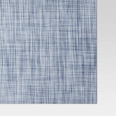  Textilene Denim Placemat Blue - Threshold™: Modern Stripe Rectangle For Dining & Kitchen Table, Spot Clean, Vinyl, 19"x14"