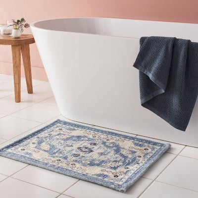 20"x30" Medallion Bath Rug Blue - Threshold™