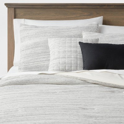  Space-Dyed Waffle Comforter Bedding Set Gray - Threshold™