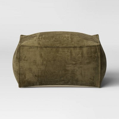  Costa Velvet Cocktail Pouf Olive Green - Threshold™