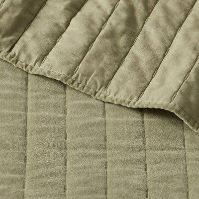  Channel Stitch Velvet Quilt - Threshold