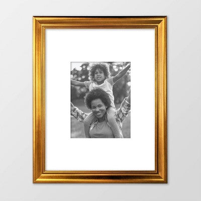  Wood Antique Wall Frame Brass - Threshold™
