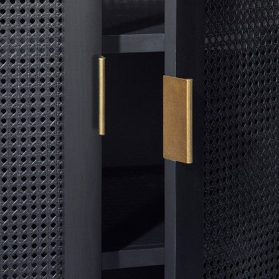  66" East Bluff Woven Cabinet Black - Threshold™ Designed With Studio McGee