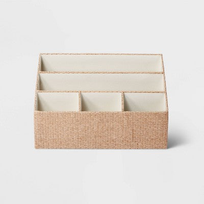  Woven 5-Slot Desktop Storage Set Taupe - Threshold™: Desk & Mail Organizer, Office Supplies,