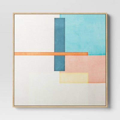  (Set Of 2) 24" X 24" Color Blocks Framed Wall Canvases - Threshold™