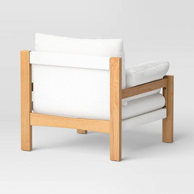  Canyon Slouchy Arm Rustic Wood Accent Chair Cream - Threshold™